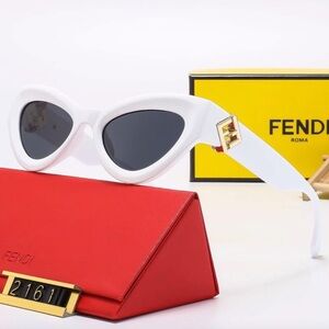 Fendi Black and White Cat-Eye Sunglasses